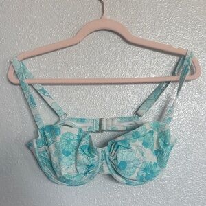 Shade & Shore Blue Floral Bikini Top